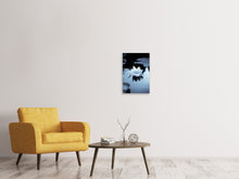 Laden Sie das Bild in den Galerie-Viewer, Leinwandbild Schwarzweissfotografie der Seerose