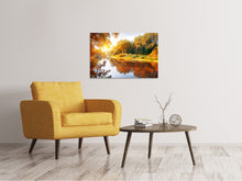Laden Sie das Bild in den Galerie-Viewer, Leinwandbild Waldspiegelung im Wasser