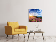 Laden Sie das Bild in den Galerie-Viewer, Leinwandbild Blumige Berglandschaft