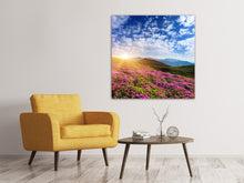Laden Sie das Bild in den Galerie-Viewer, Leinwandbild Blumige Berglandschaft