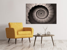 Laden Sie das Bild in den Galerie-Viewer, Leinwandbild Steinwendeltreppe