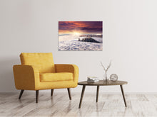 Laden Sie das Bild in den Galerie-Viewer, Leinwandbild Sonnenaufgang Winterlandschaft