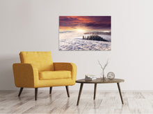 Laden Sie das Bild in den Galerie-Viewer, Leinwandbild Sonnenaufgang Winterlandschaft