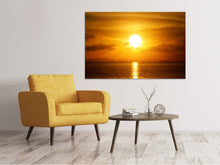 Laden Sie das Bild in den Galerie-Viewer, Leinwandbild Sonnenuntergang See