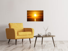 Laden Sie das Bild in den Galerie-Viewer, Leinwandbild Sonnenuntergang See