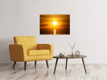 Laden Sie das Bild in den Galerie-Viewer, Leinwandbild Sonnenuntergang See