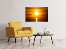 Laden Sie das Bild in den Galerie-Viewer, Leinwandbild Sonnenuntergang See
