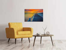 Laden Sie das Bild in den Galerie-Viewer, Leinwandbild Eine Holzbrücke im fernen Osten