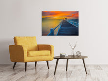 Laden Sie das Bild in den Galerie-Viewer, Leinwandbild Eine Holzbrücke im fernen Osten