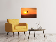 Laden Sie das Bild in den Galerie-Viewer, Leinwandbild Heissluftballon bei Sonnenuntergang