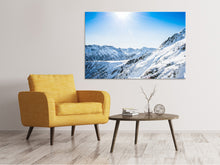 Laden Sie das Bild in den Galerie-Viewer, Leinwandbild Bergpanorama im Schnee