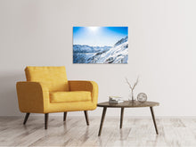 Laden Sie das Bild in den Galerie-Viewer, Leinwandbild Bergpanorama im Schnee