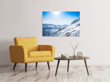Laden Sie das Bild in den Galerie-Viewer, Leinwandbild Bergpanorama im Schnee