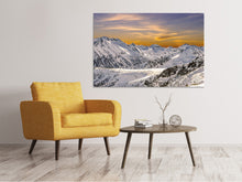 Laden Sie das Bild in den Galerie-Viewer, Leinwandbild Sonnenuntergang in den Bergen