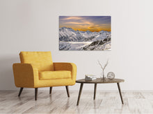 Laden Sie das Bild in den Galerie-Viewer, Leinwandbild Sonnenuntergang in den Bergen