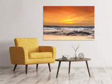Laden Sie das Bild in den Galerie-Viewer, Leinwandbild See mit Sonnenuntergang