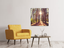 Laden Sie das Bild in den Galerie-Viewer, Leinwandbild Licht am Ende des Waldweges