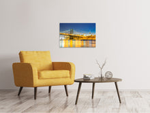 Laden Sie das Bild in den Galerie-Viewer, Leinwandbild Brooklyn Bridge bei Nacht