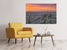 Laden Sie das Bild in den Galerie-Viewer, Leinwandbild Skyline Paris bei Sonnenuntergang