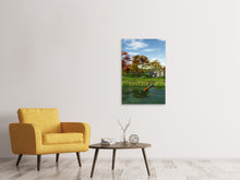 Laden Sie das Bild in den Galerie-Viewer, Leinwandbild Haus am See