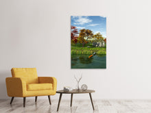 Laden Sie das Bild in den Galerie-Viewer, Leinwandbild Haus am See