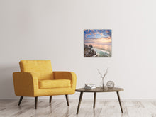 Laden Sie das Bild in den Galerie-Viewer, Leinwandbild Romantischer Sonnenuntergang am Meer