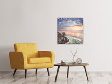 Laden Sie das Bild in den Galerie-Viewer, Leinwandbild Romantischer Sonnenuntergang am Meer