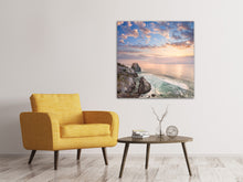 Laden Sie das Bild in den Galerie-Viewer, Leinwandbild Romantischer Sonnenuntergang am Meer