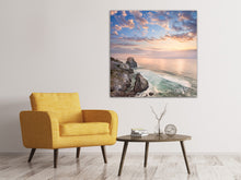 Laden Sie das Bild in den Galerie-Viewer, Leinwandbild Romantischer Sonnenuntergang am Meer
