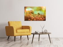 Laden Sie das Bild in den Galerie-Viewer, Leinwandbild Blumenwiese in der Abenddämmerung