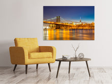 Laden Sie das Bild in den Galerie-Viewer, Leinwandbild Skyline NY Williamsburg Bridge