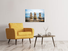 Laden Sie das Bild in den Galerie-Viewer, Leinwandbild Drei Steinstapel
