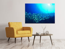 Laden Sie das Bild in den Galerie-Viewer, Leinwandbild Fischschwarm