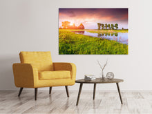 Laden Sie das Bild in den Galerie-Viewer, Leinwandbild Sonnenuntergang am See