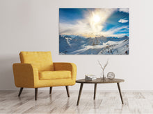 Laden Sie das Bild in den Galerie-Viewer, Leinwandbild Über den verschneiten Gipfeln