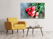 Laden Sie das Bild in den Galerie-Viewer, Leinwandbild Der rote Tulpenstrauss