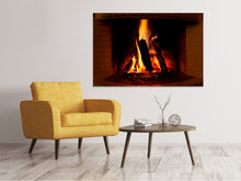 Laden Sie das Bild in den Galerie-Viewer, Leinwandbild Feuer im Kamin