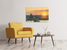 Laden Sie das Bild in den Galerie-Viewer, Leinwandbild Skyline Köln bei Sonnenuntergang
