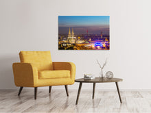 Laden Sie das Bild in den Galerie-Viewer, Leinwandbild Skyline Kölner Dom bei Nacht