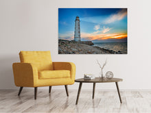 Laden Sie das Bild in den Galerie-Viewer, Leinwandbild Sonnenuntergang am Leuchtturm