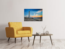 Laden Sie das Bild in den Galerie-Viewer, Leinwandbild Sonnenuntergang am Leuchtturm