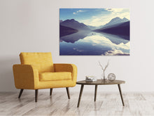 Laden Sie das Bild in den Galerie-Viewer, Leinwandbild Bergspiegelung