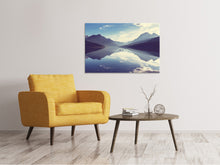 Laden Sie das Bild in den Galerie-Viewer, Leinwandbild Bergspiegelung