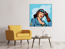 Laden Sie das Bild in den Galerie-Viewer, Leinwandbild Pop Art Pilotin