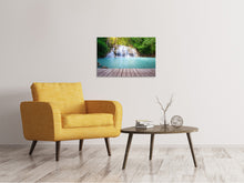Laden Sie das Bild in den Galerie-Viewer, Leinwandbild Terrasse am Wasserfall