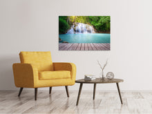 Laden Sie das Bild in den Galerie-Viewer, Leinwandbild Terrasse am Wasserfall