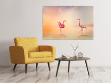 Laden Sie das Bild in den Galerie-Viewer, Leinwandbild Romantische Flamingos