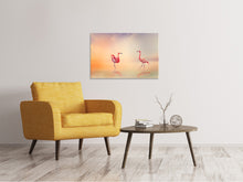 Laden Sie das Bild in den Galerie-Viewer, Leinwandbild Romantische Flamingos