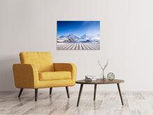 Laden Sie das Bild in den Galerie-Viewer, Leinwandbild Sonnenterrasse am Schweizer Bergsee