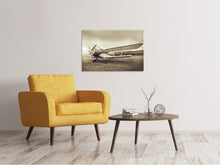 Laden Sie das Bild in den Galerie-Viewer, Leinwandbild Nostalgisches Flugzeug im Retrostyle